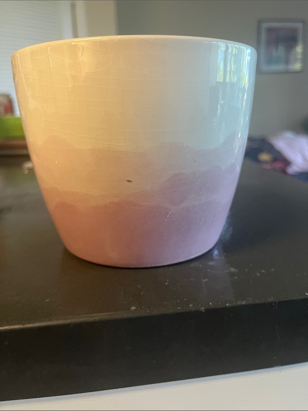 Blush Ombre Ceramic Planter - Pink & White